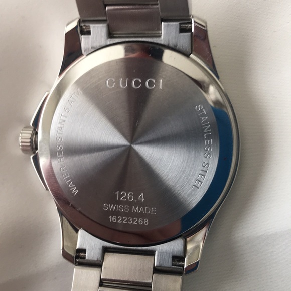 Gucci G-Timeless Stainless Steel Men's Watch with Triple-Link Bracelet - Picture 9 of 10